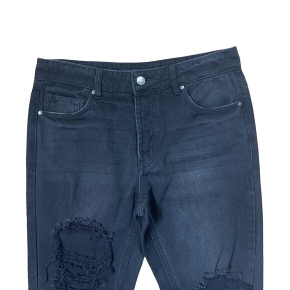 AFRM Black Distressed Straight Leg Jeans Cyrus Women’s Size 26 - Picture 5 of 6